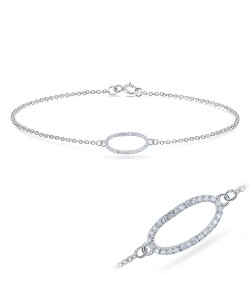 CZ Setting Round Shape Silver Bracelet BRS-440